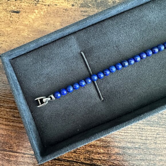 David Yurman Spiritual Beads Bracelet in Lapis Lazuli - 4mm - Medium - Picture 2 of 8